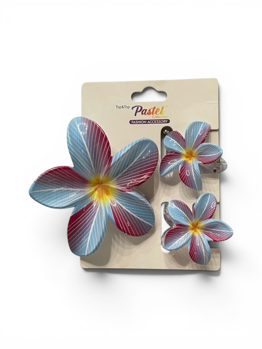 HIBISCUS 3 PIECE CLAW HAIR CLIP SET